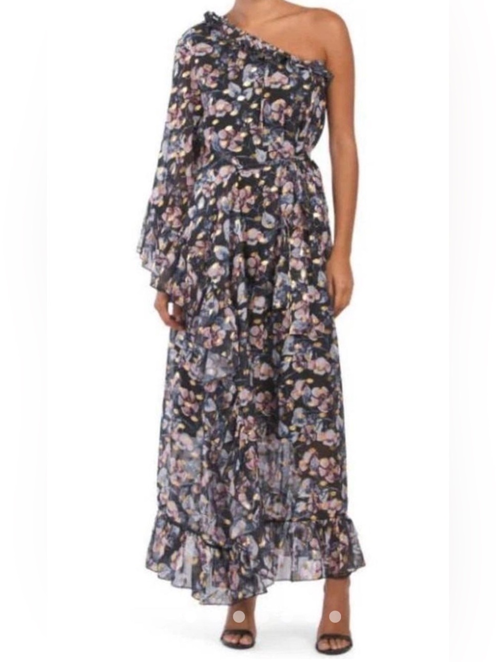 Dalia MacPhee One Shoulder Floral Dress